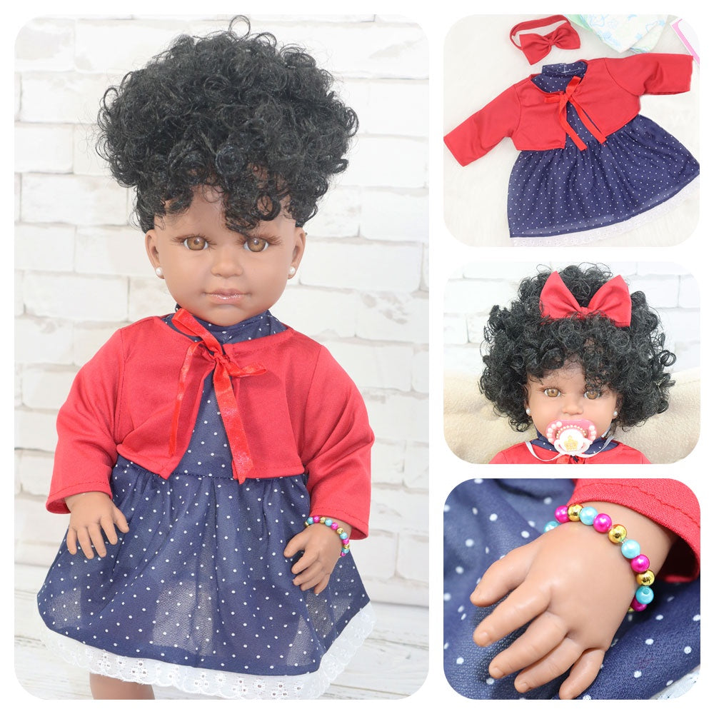 Boneca Bebê Reborn Princesa Negra Morena Loira – Mega Mulher store