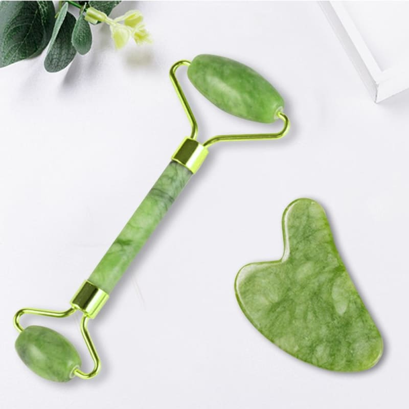 Rolo Massageador de Jade Verde + Guasha Coração Mega Mulher store 